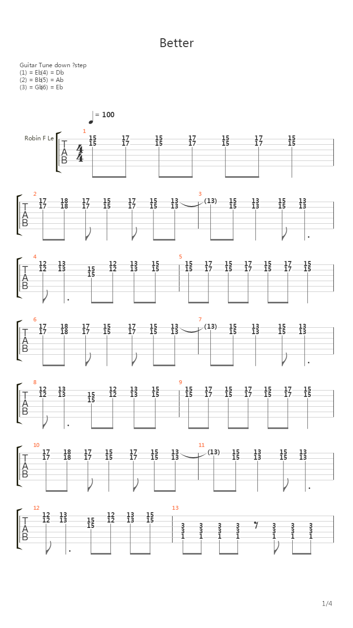 Better吉他谱
