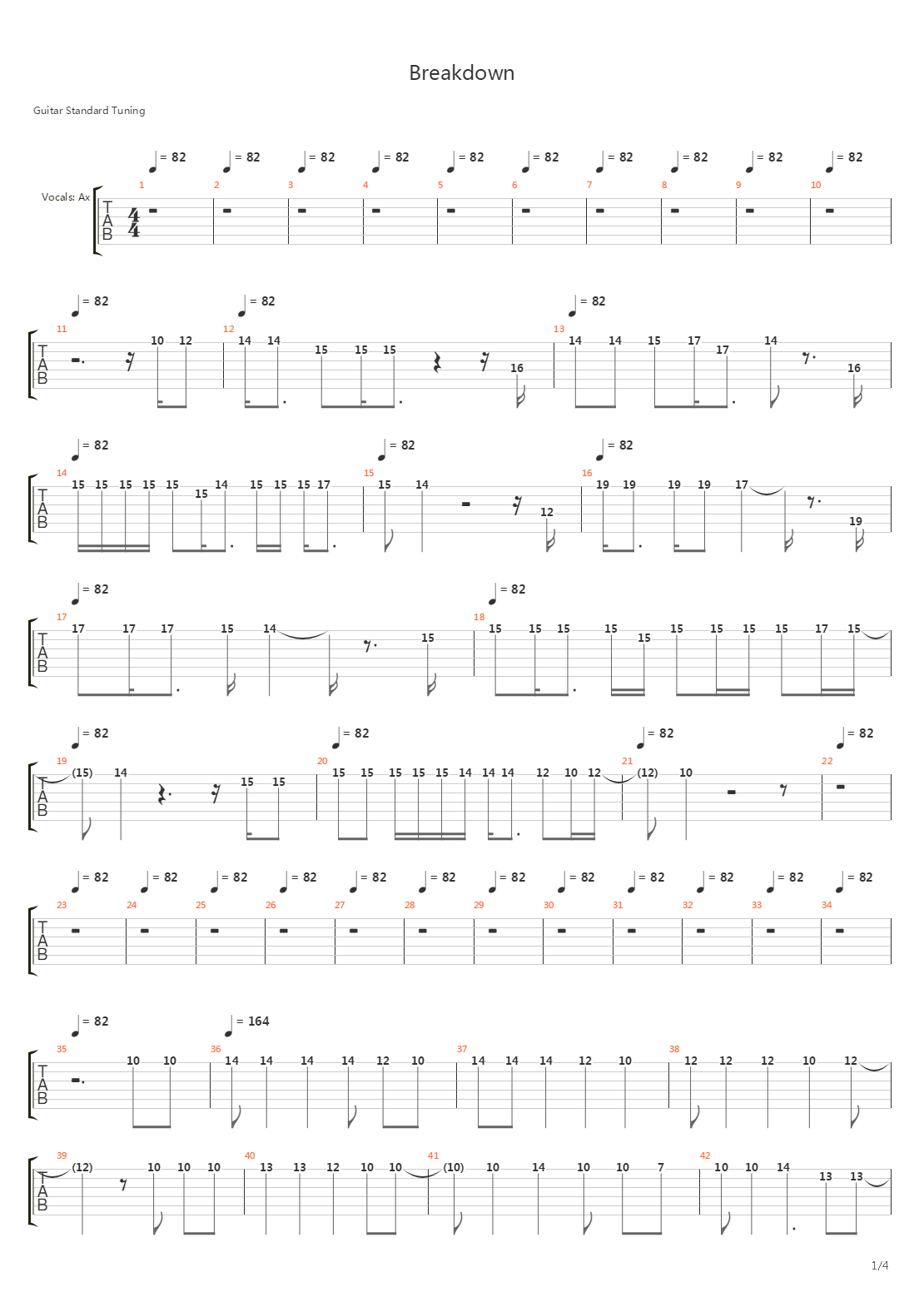 Breakdown吉他谱