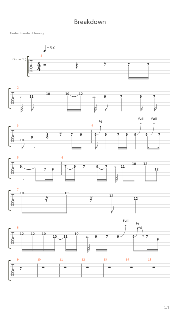 Breakdown吉他谱