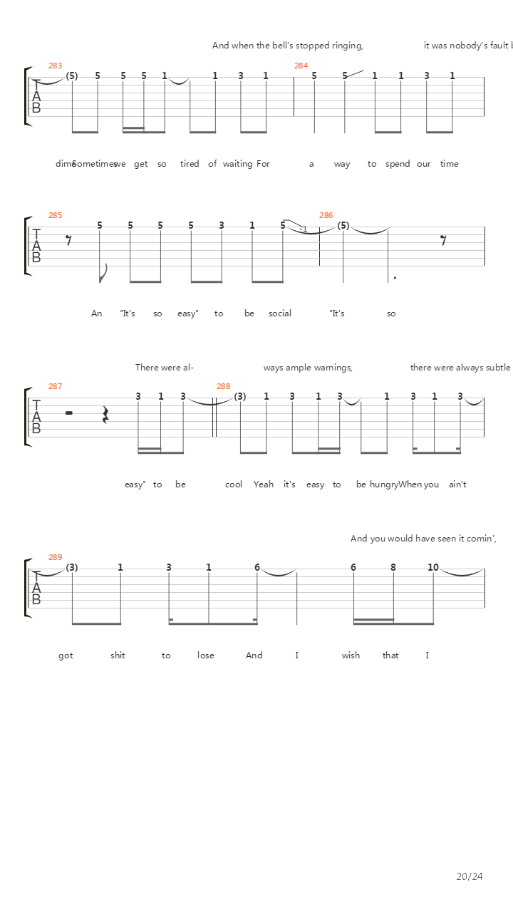 Coma吉他谱