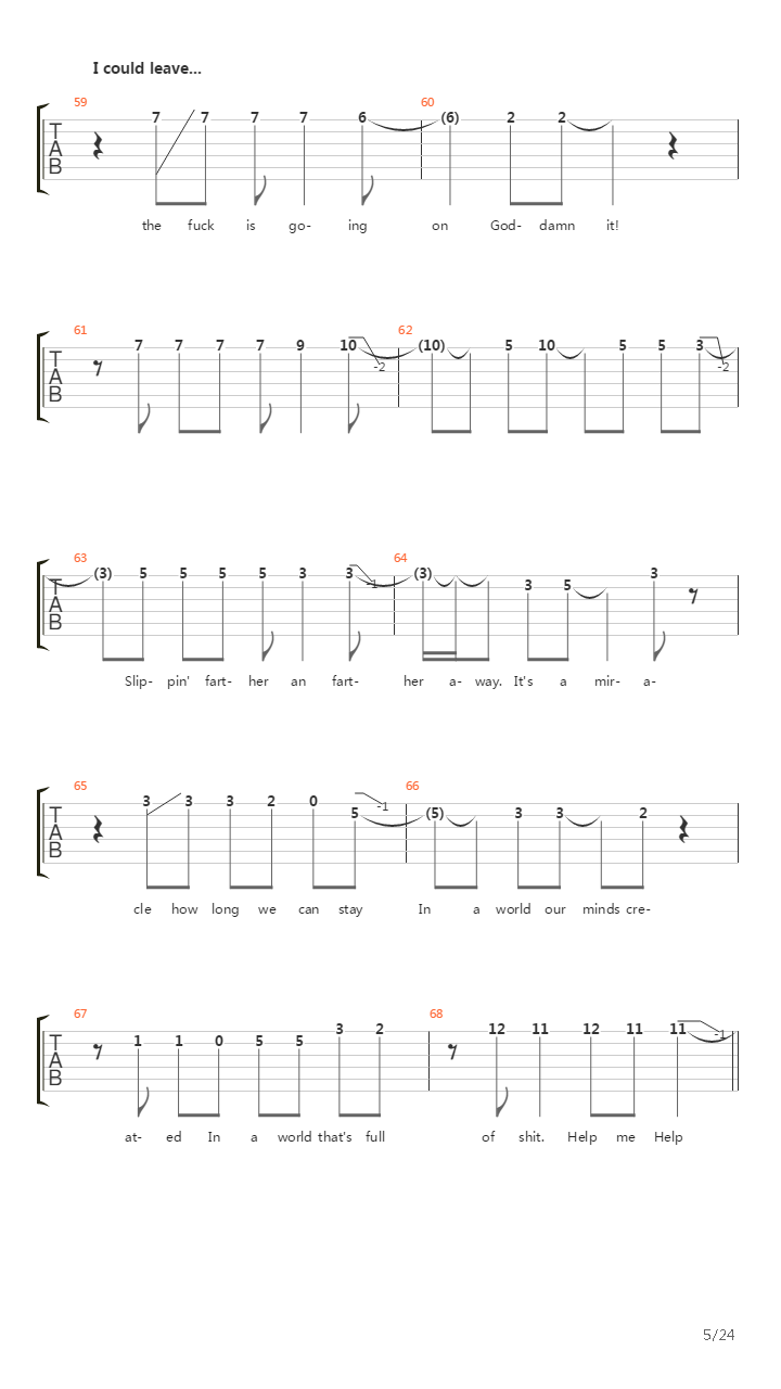 Coma吉他谱