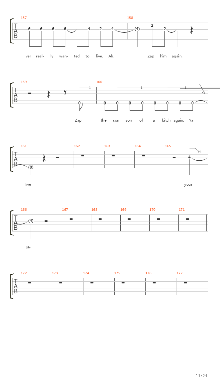 Coma吉他谱