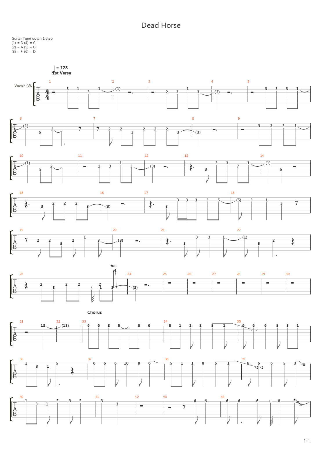 Dead Horse吉他谱