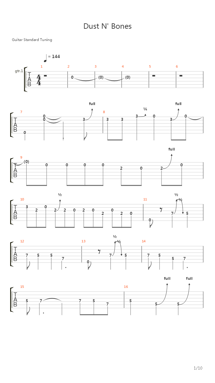 Dust N Bones吉他谱