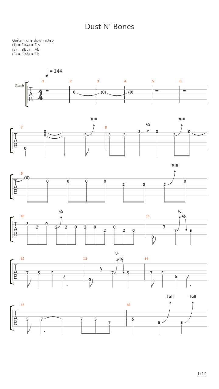 Dust N Bones吉他谱