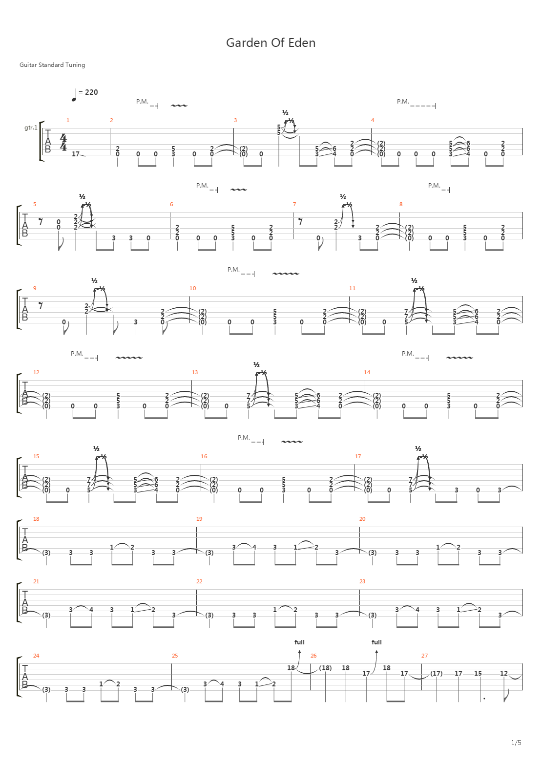 Garden Of Eden吉他谱