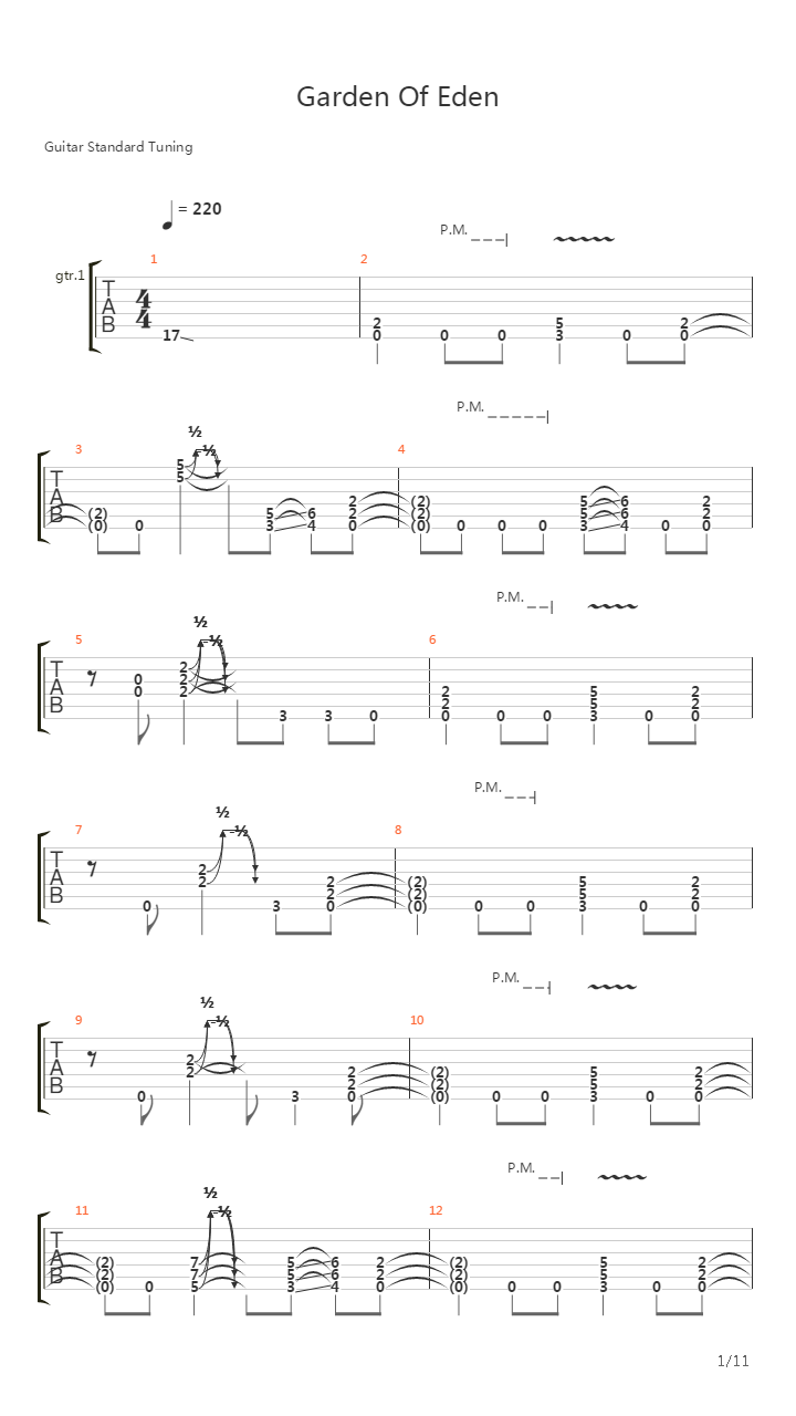 Garden Of Eden吉他谱