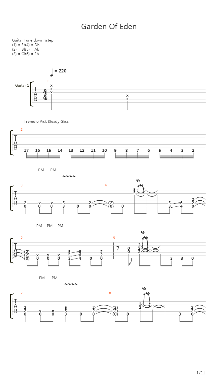 Garden Of Eden吉他谱
