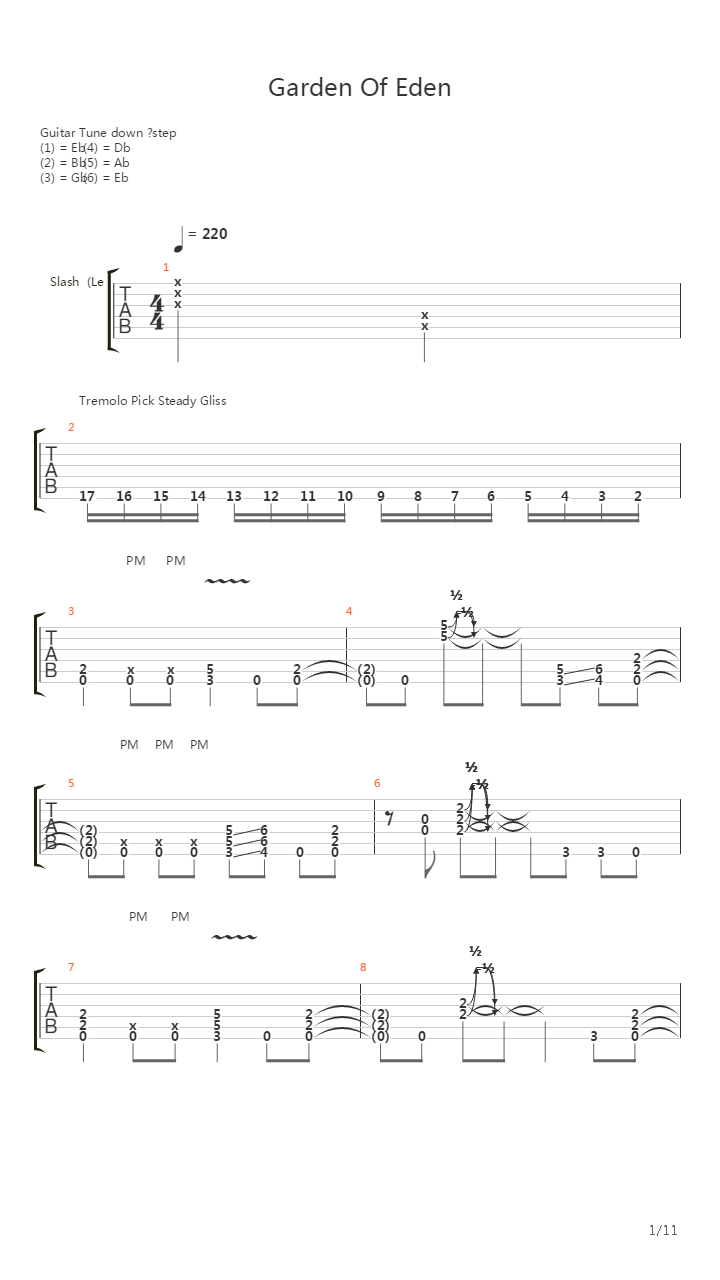 Garden Of Eden吉他谱