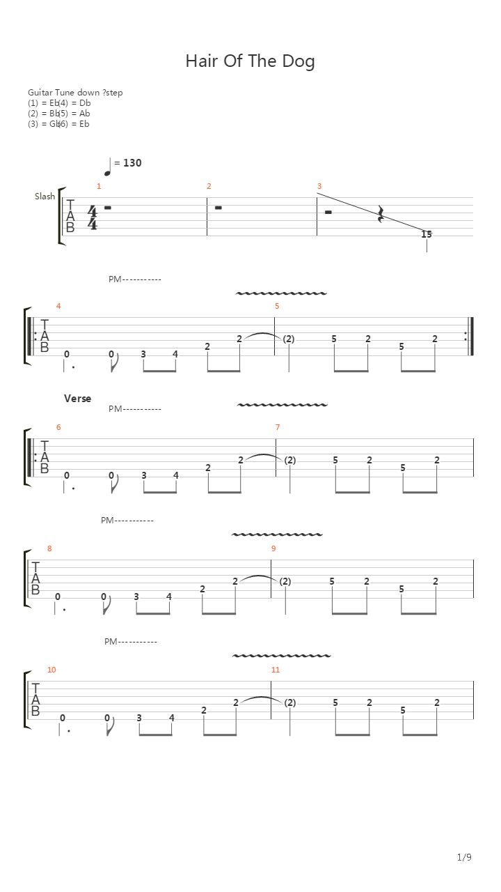 Hair Of The Dog吉他谱