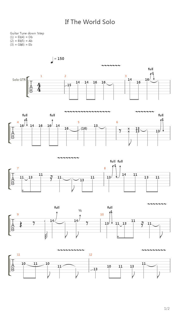 If The World吉他谱
