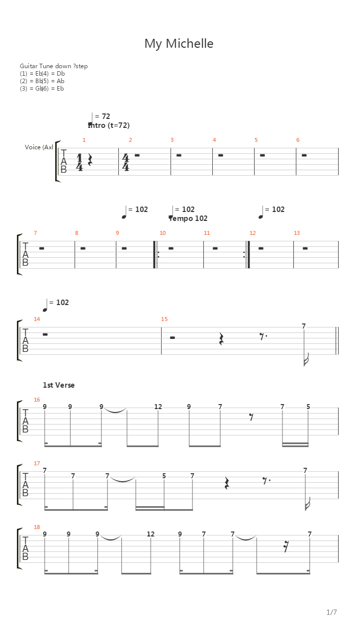 My Michelle吉他谱