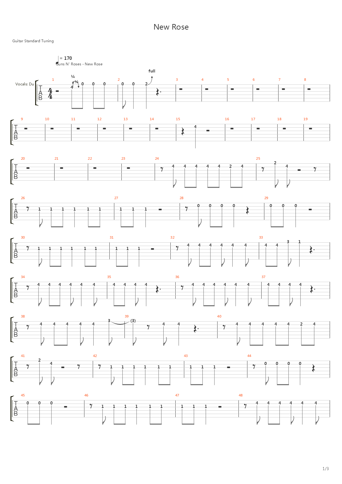 New Rose吉他谱