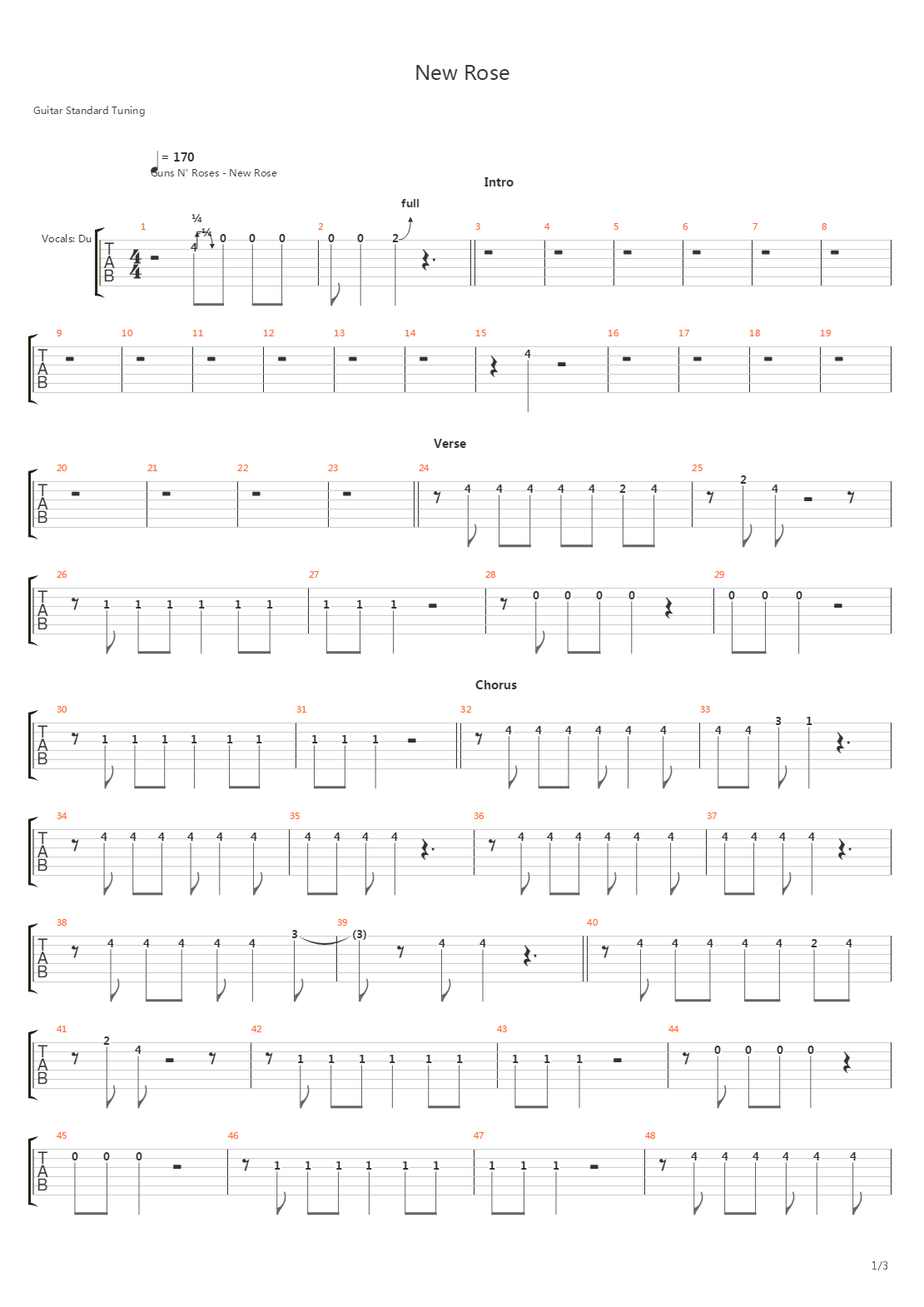 New Rose吉他谱