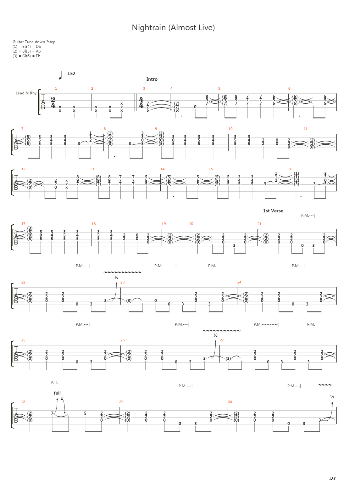 Nightrain吉他谱