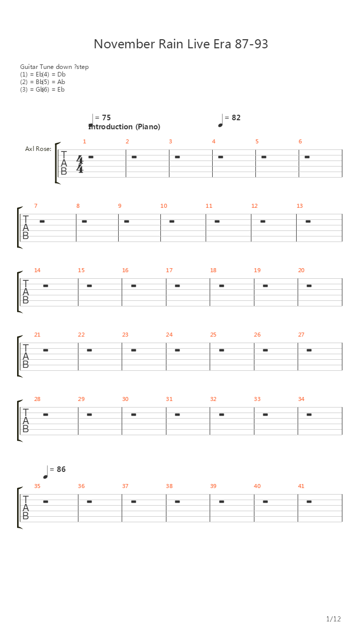 November Rain吉他谱