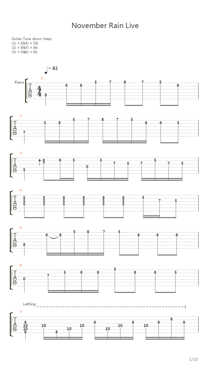 November Rain吉他谱