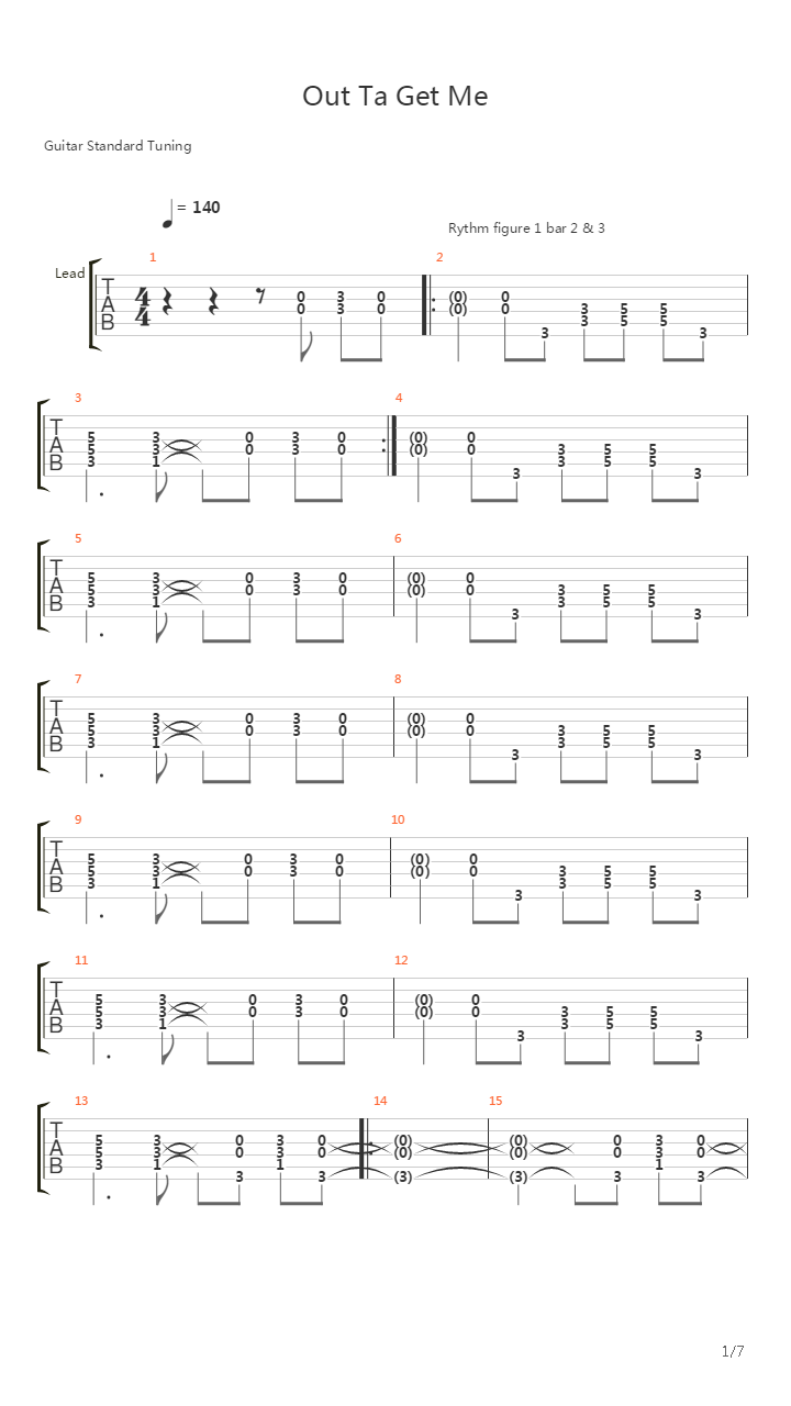 Out Ta Get Me吉他谱