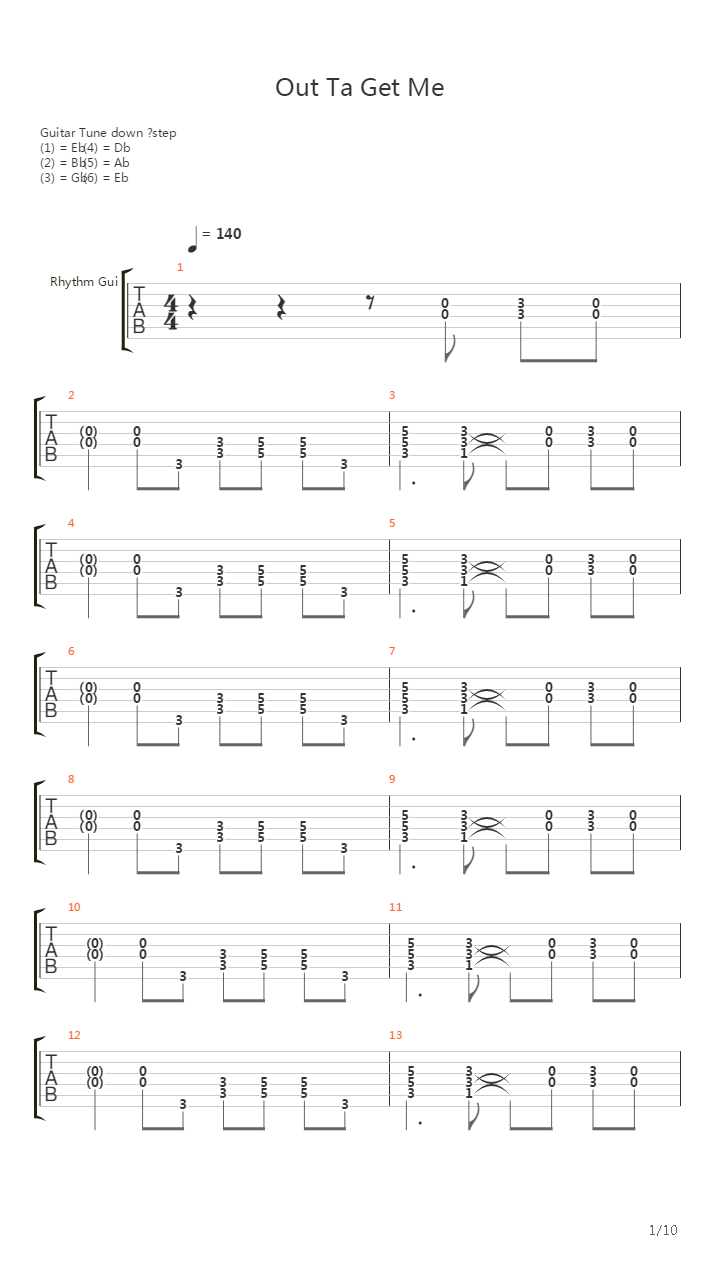 Out Ta Get Me吉他谱