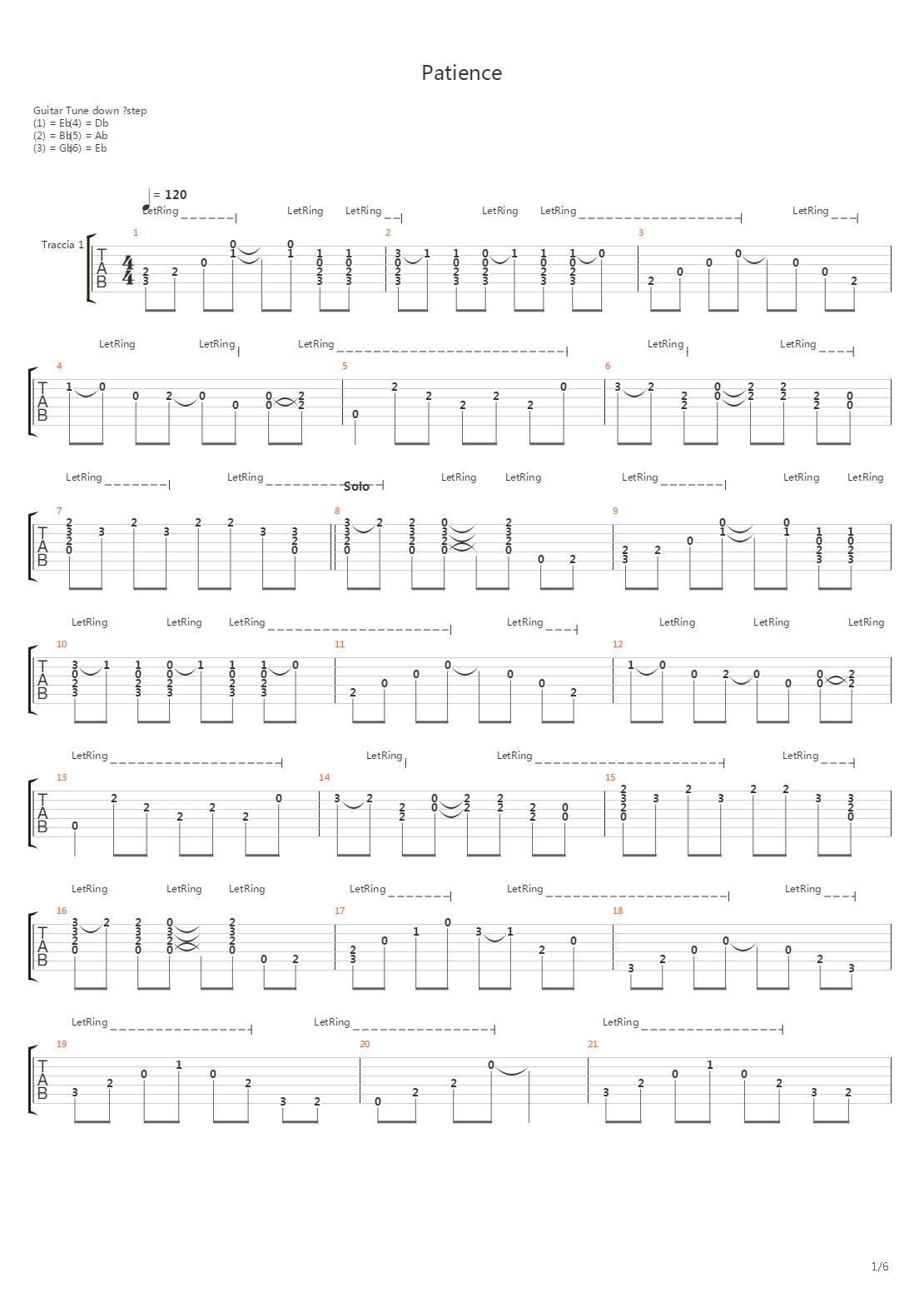 Patience吉他谱