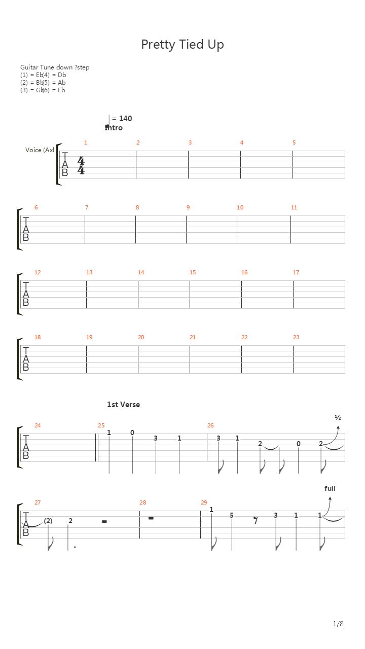 Pretty Tied Up吉他谱