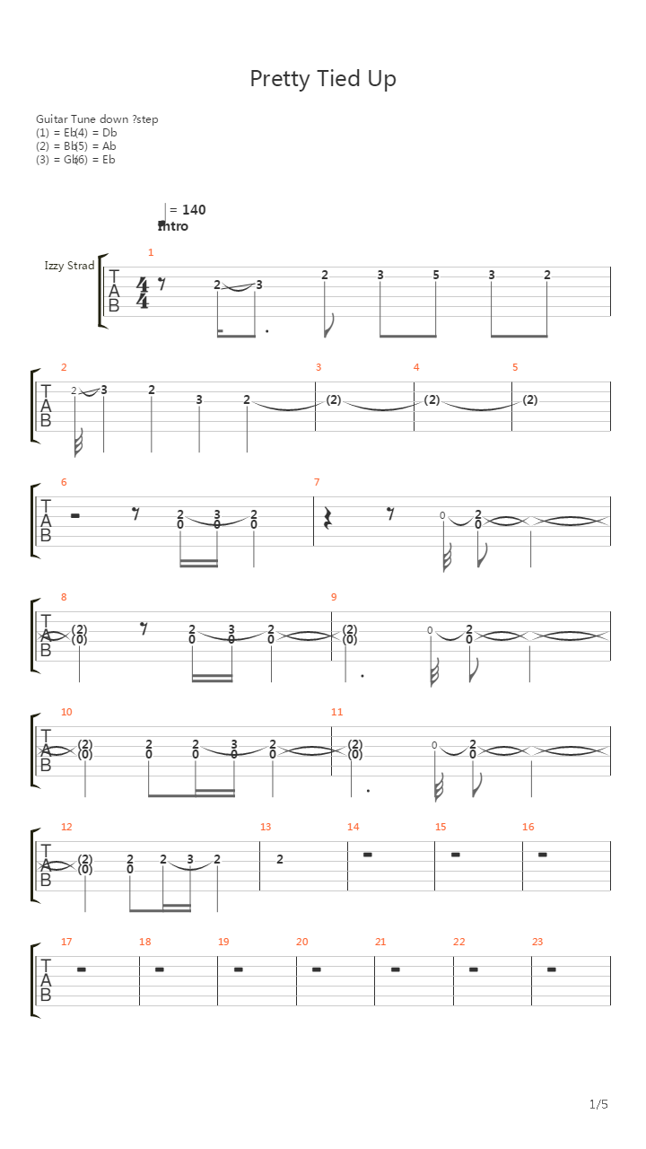 Pretty Tied Up吉他谱