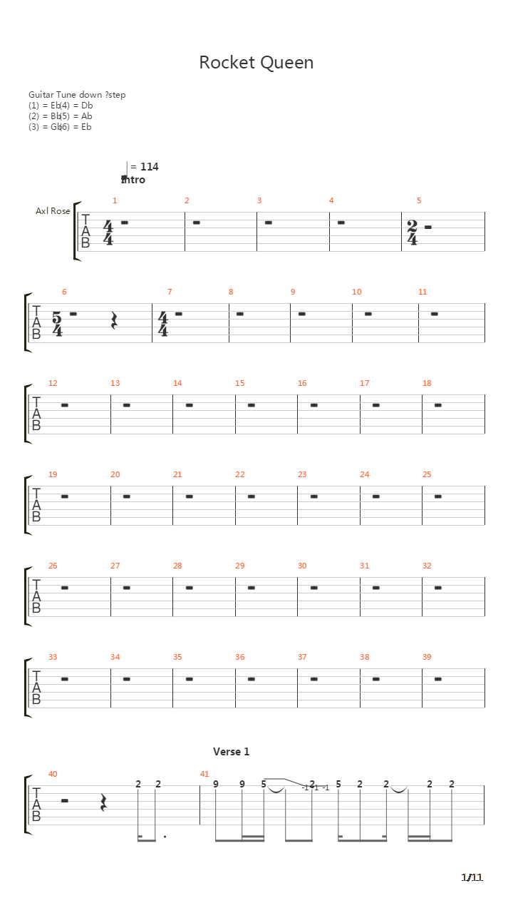 Rocket Queen吉他谱