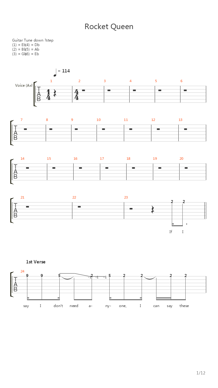 Rocket Queen吉他谱