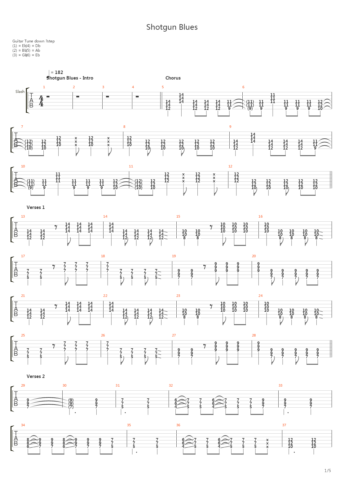 Shotgun Blues吉他谱