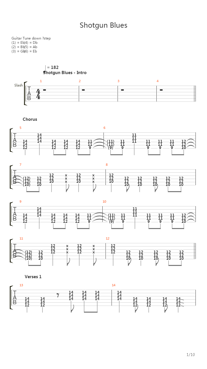 Shotgun Blues吉他谱
