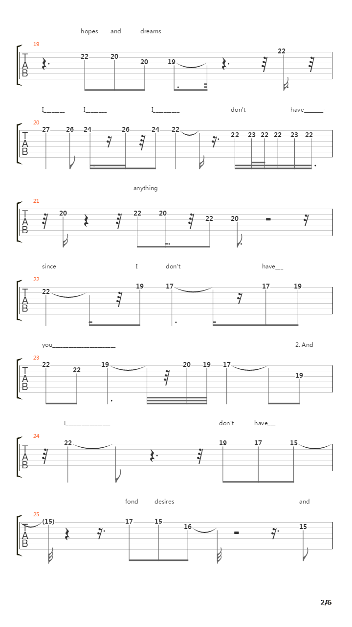 Since I Dont Have You吉他谱