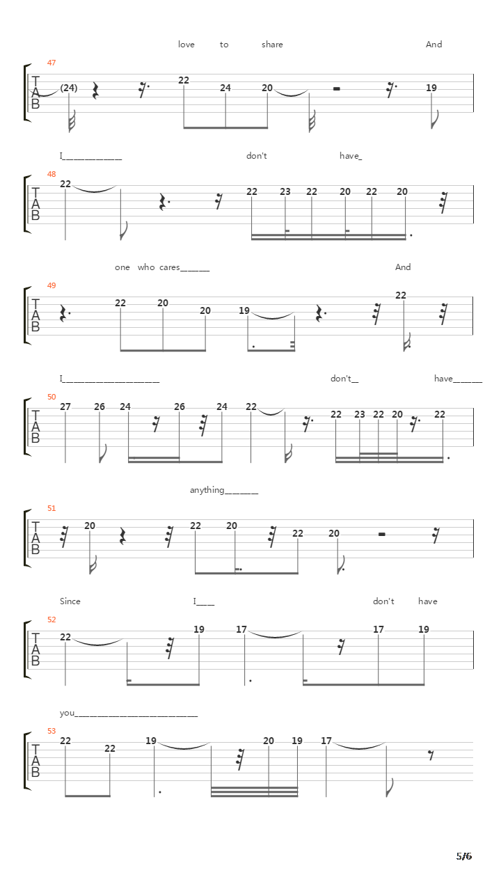 Since I Dont Have You吉他谱