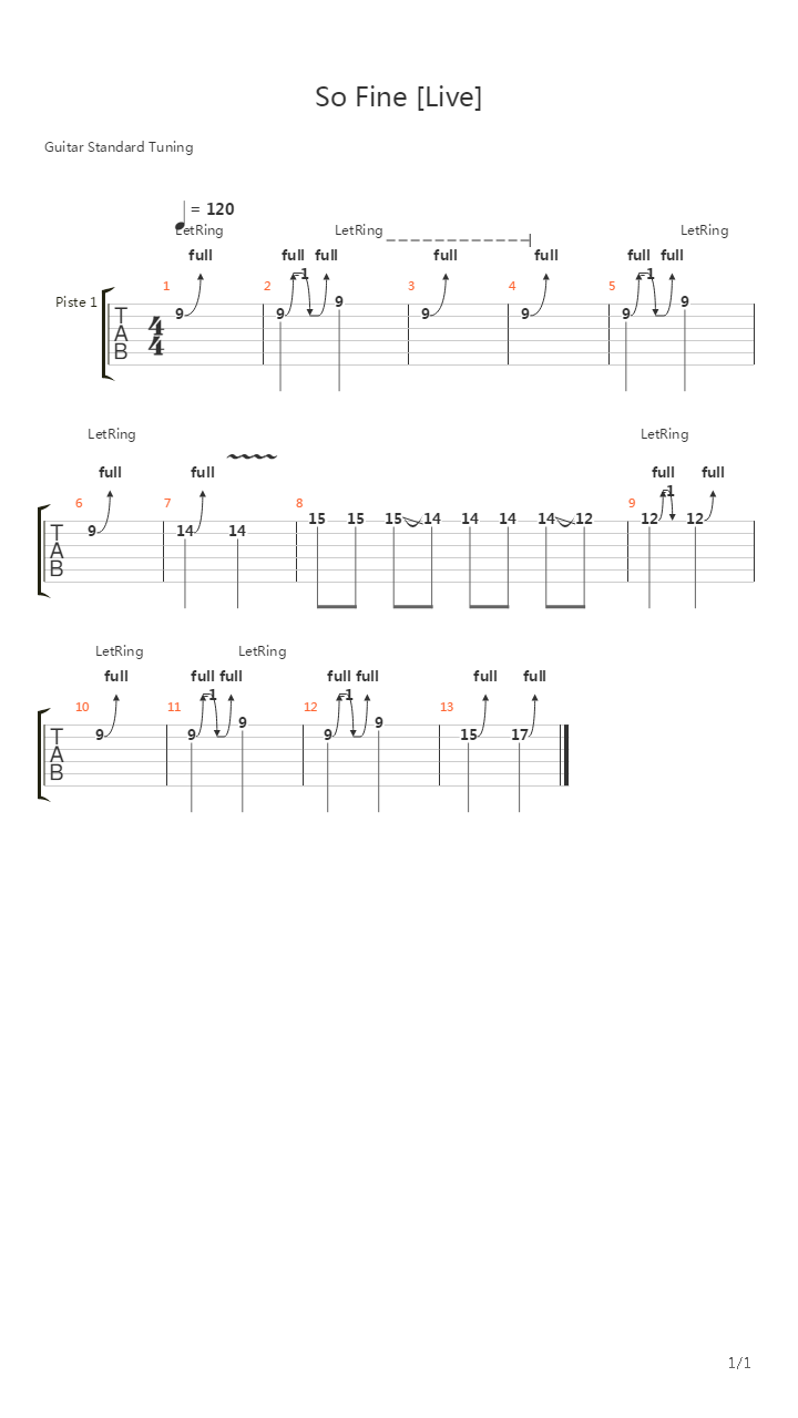 So Fine吉他谱