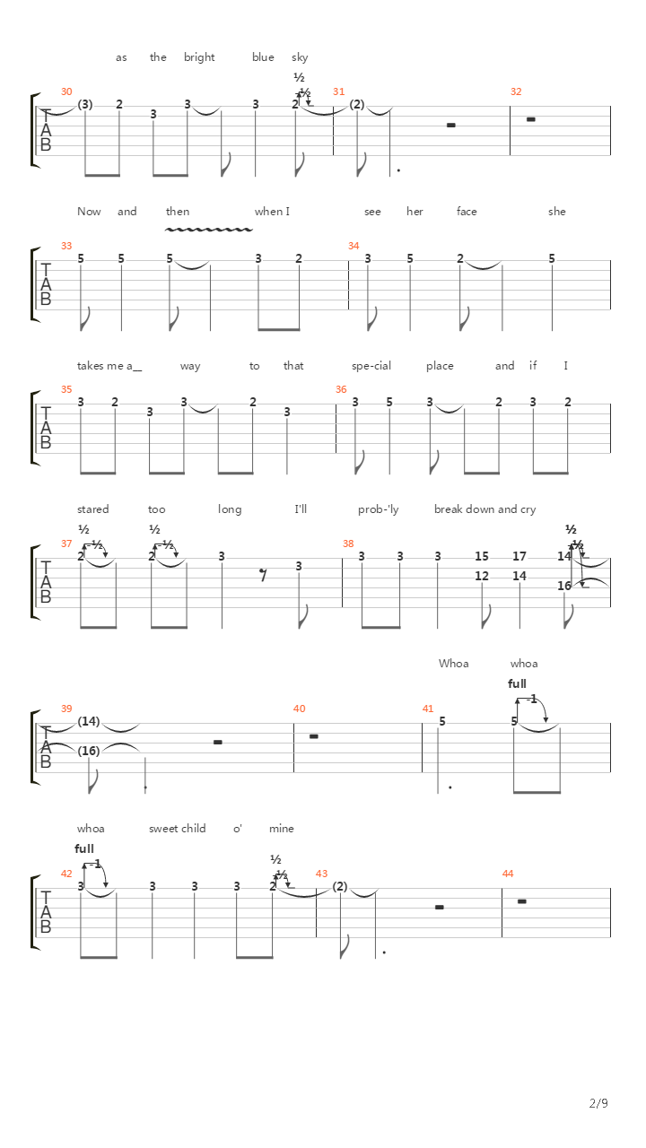 Sweet Child O Mine(11)吉他谱