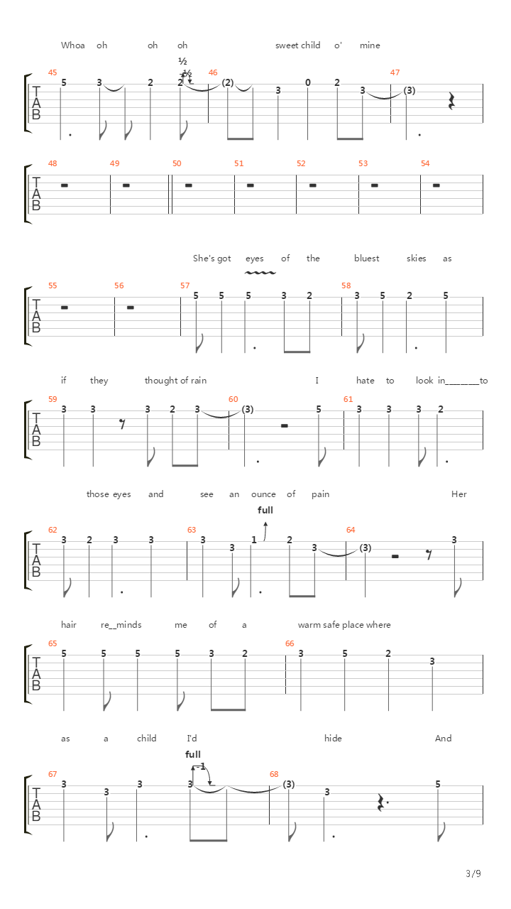 Sweet Child O Mine(11)吉他谱