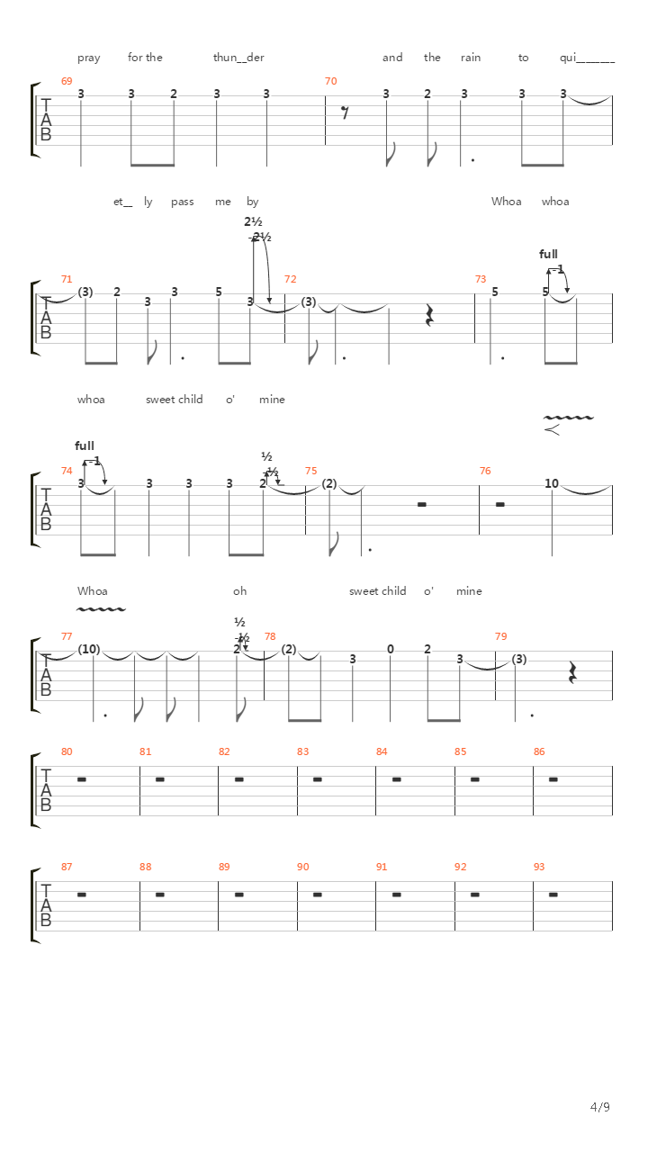 Sweet Child O Mine(11)吉他谱