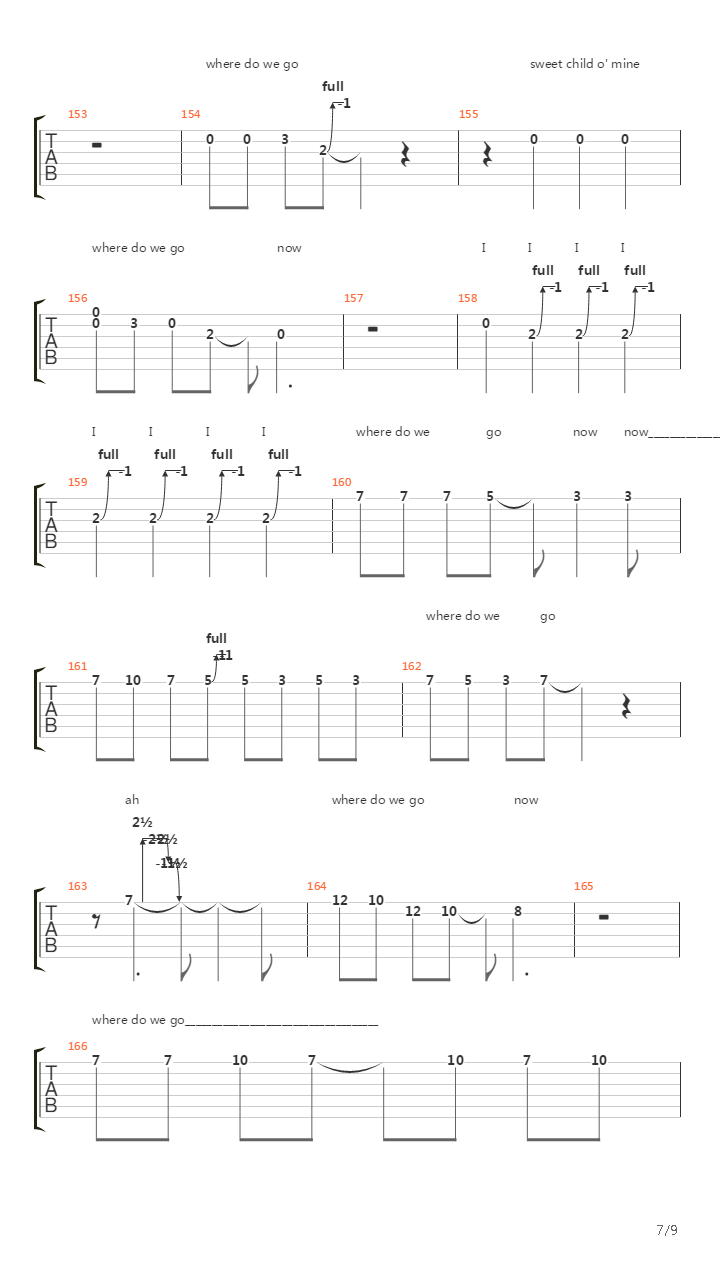 Sweet Child O Mine(11)吉他谱