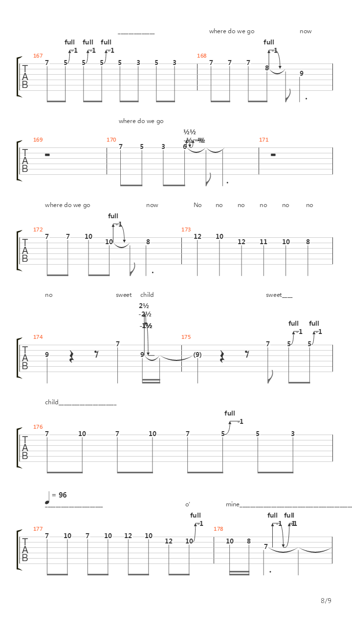 Sweet Child O Mine(11)吉他谱