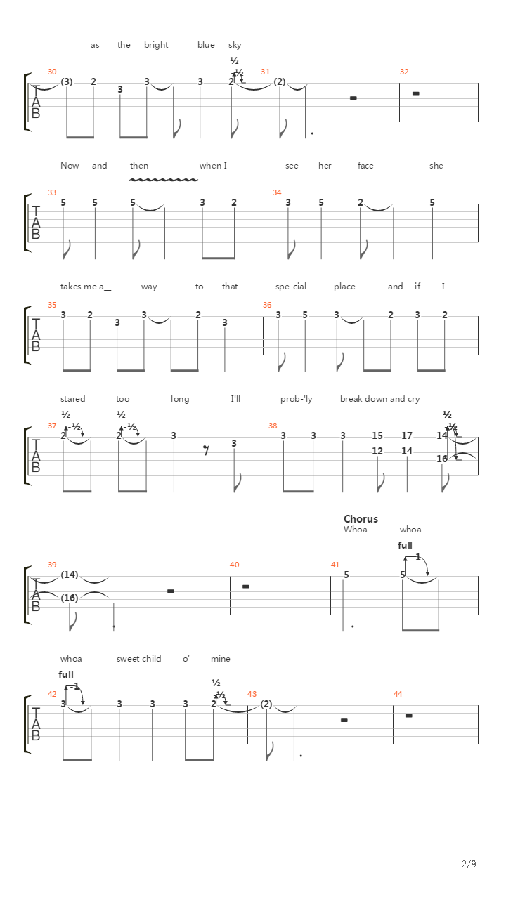 Sweet Child O Mine(13)吉他谱