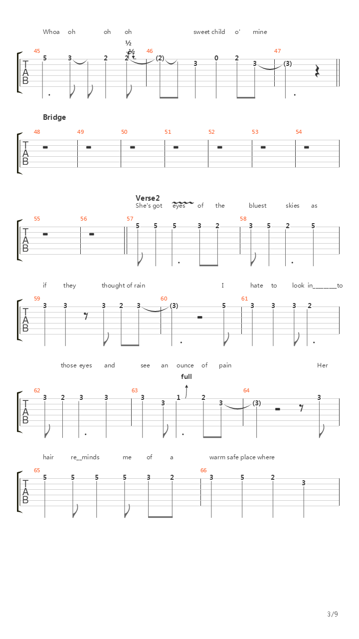 Sweet Child O Mine(13)吉他谱