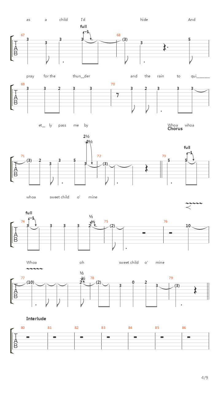 Sweet Child O Mine(13)吉他谱