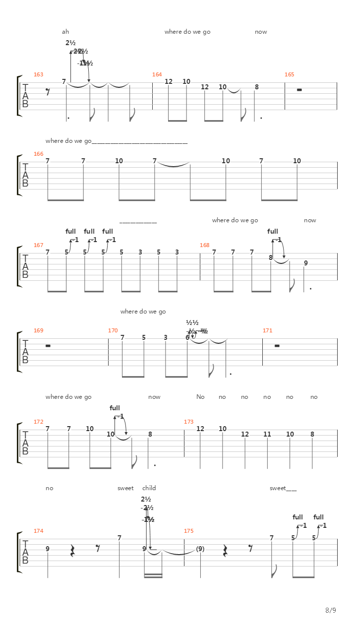 Sweet Child O Mine(13)吉他谱