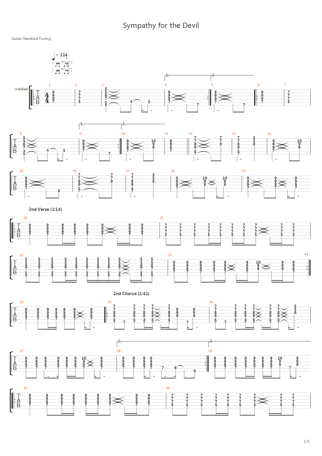 Sympathy For The Devil吉他谱