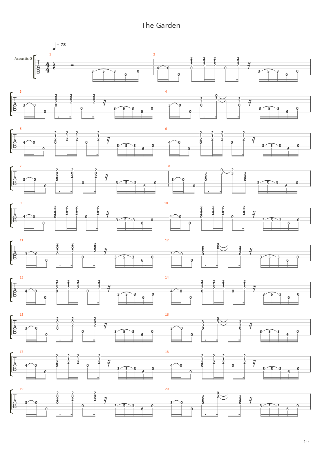 The Garden吉他谱