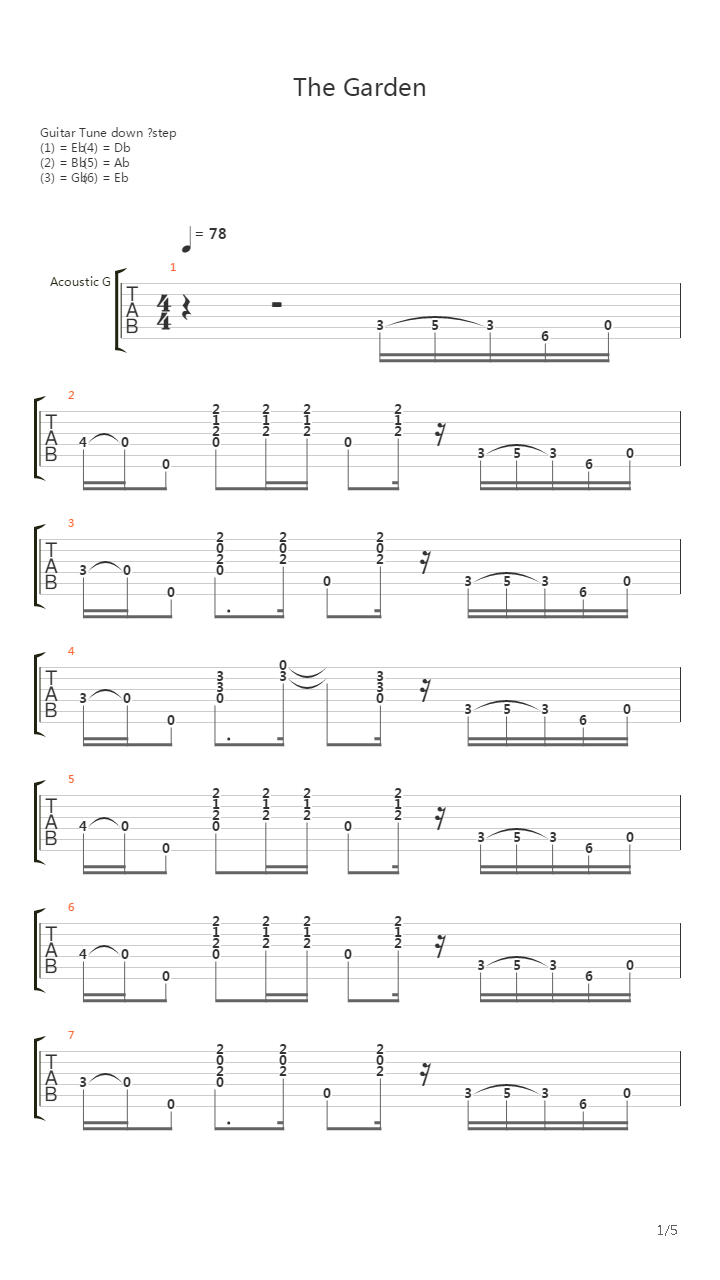 The Garden吉他谱