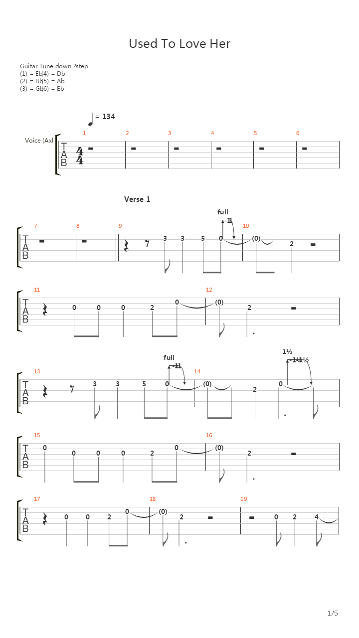 Used To Love Her吉他谱