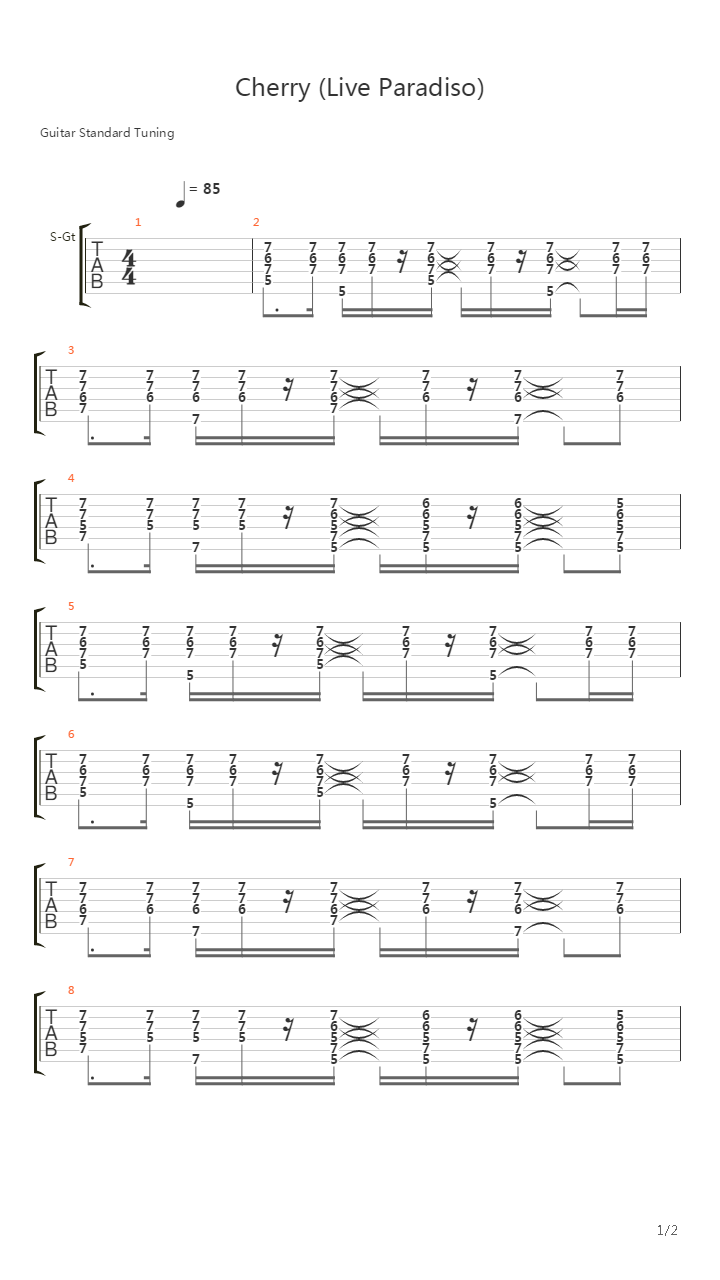 Cherry吉他谱