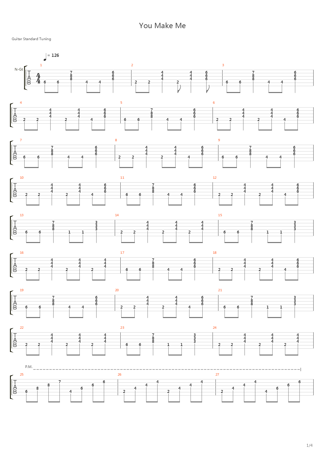 You Make Me吉他谱