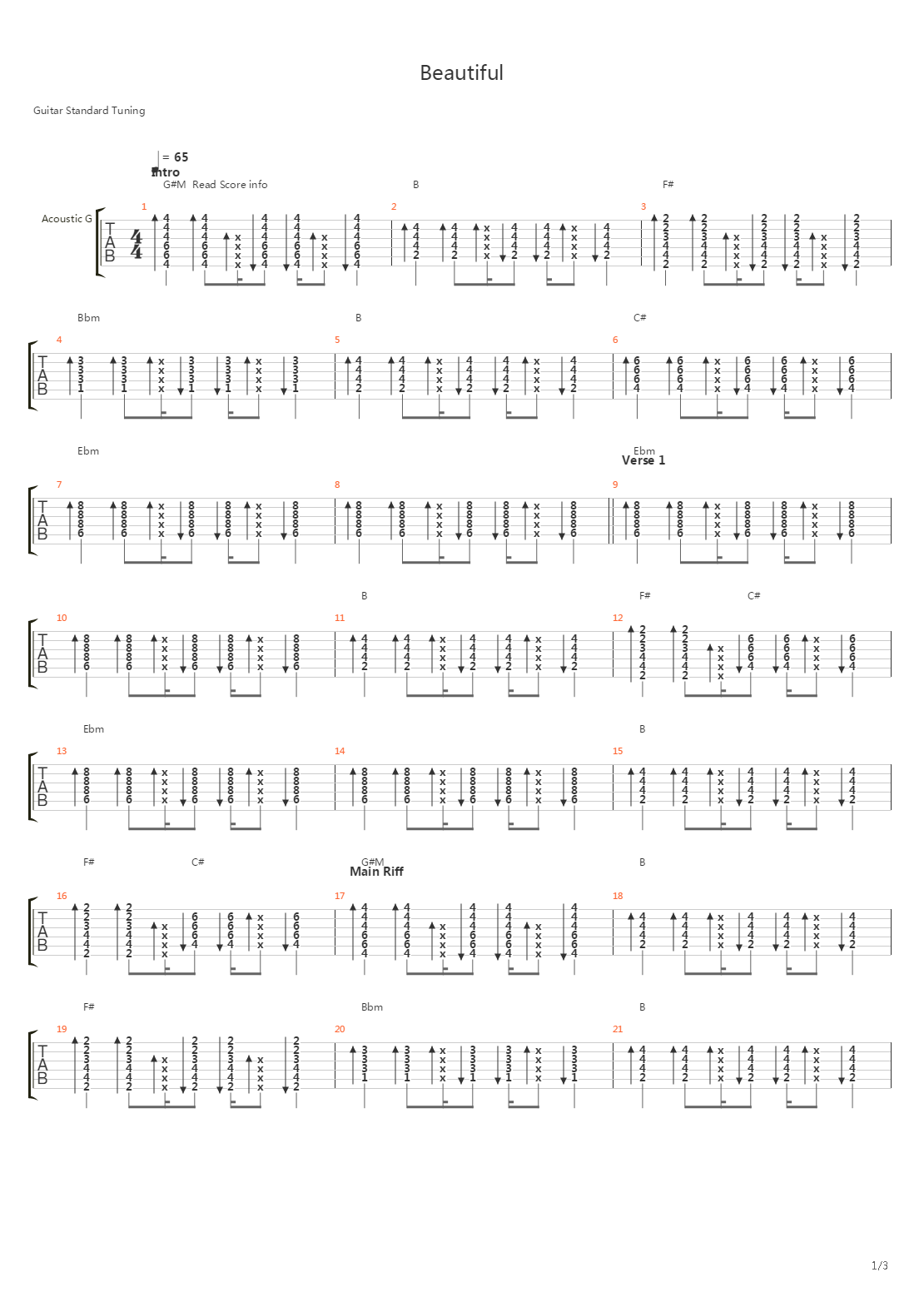 Beautiful吉他谱