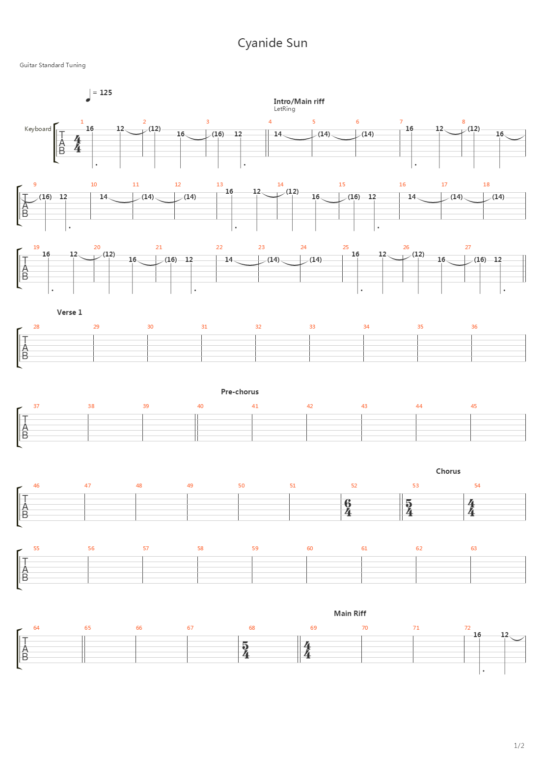 Cyanide Sun吉他谱